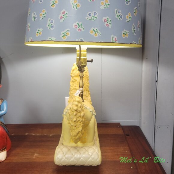 Vtg ‘72 Pony Nursery Lamp Kimple Style Ceramic Rocking Horse Quilted - Picture 4 of 4